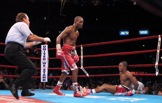 Arguably the biggest win of Hopkins career: stopping Trinidad in 2001. 