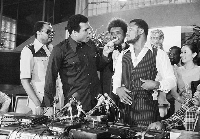 The one fighter Ali could not intimidate: jawing with the man he called 'Clay' in 1975. 
