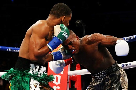 Quillin (right) on the defensive against Jacobs.