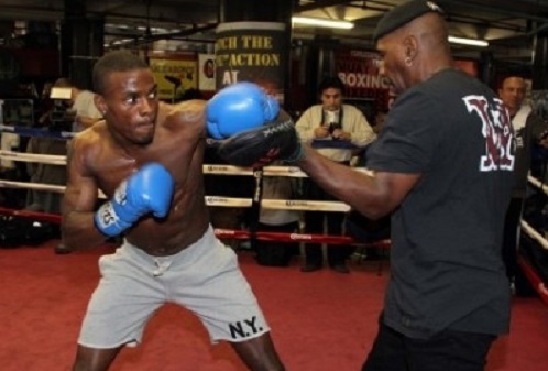 Quillin working with trainer Eric Brown.
