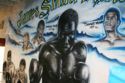 The mural inside the gym. 