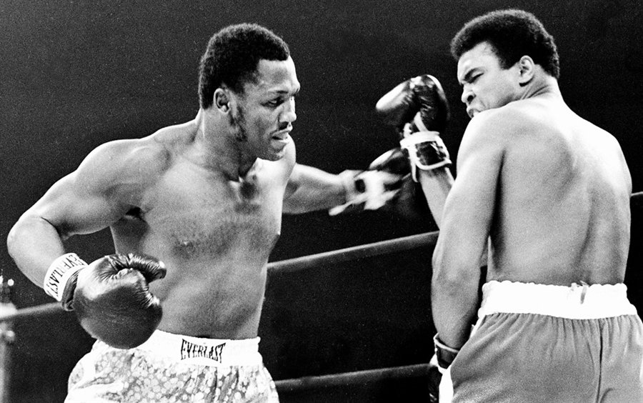 Triumphing over Ali in 1971.