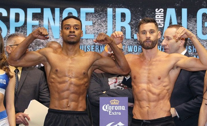 Spence and Algieri at the weigh-in. 