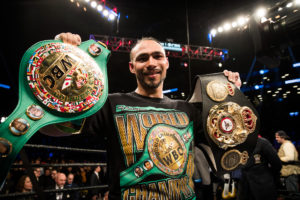 Keith Thurman with his belts.