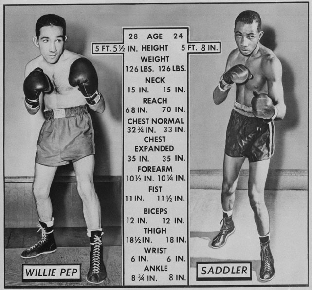 1949 Featherweight Fight II WILLIE PEP vs SANDY SADDLER Glossy 8x10 Photo Print 